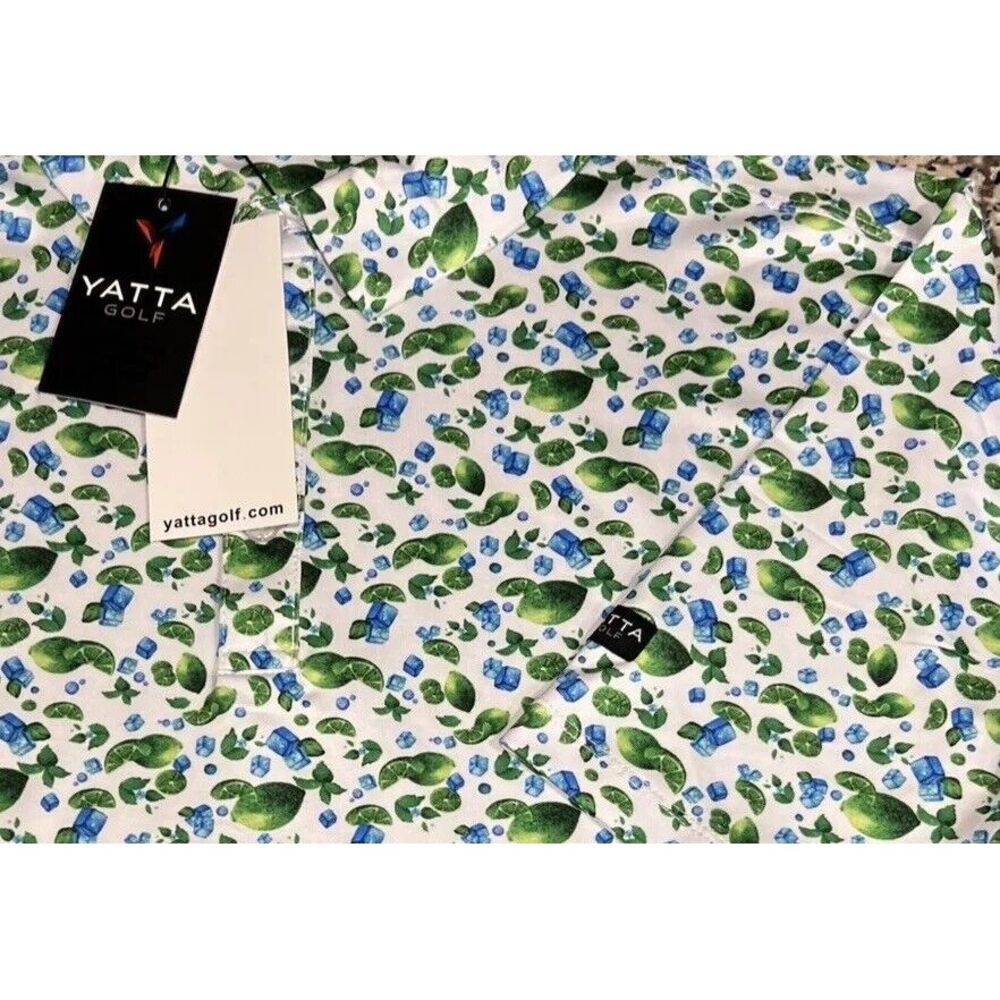 New $50 YATTA GOLF YUM-ANADE Lime Ice Cubes GOLF POLO SHIRT Men's Size XL - Picture 5 of 8